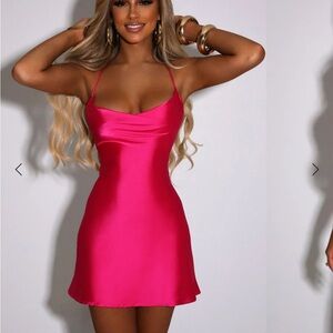BABYBOO Mini Pink Satin Dress